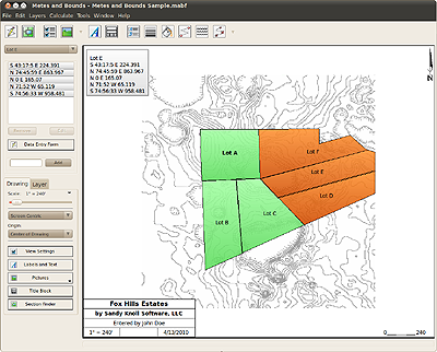 metes and bounds plotter